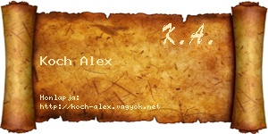 Koch Alex névjegykártya